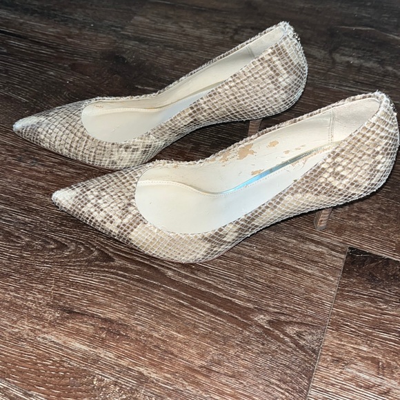 Coach Shoes - COACH snakeskin heels size 7.5, NEVER WORN outside/ Display shoe